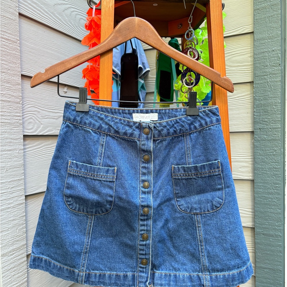 Forever 21 Blue Denim Mini Skirt